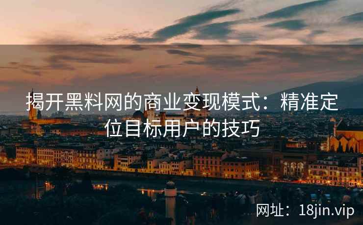 揭开黑料网的商业变现模式：精准定位目标用户的技巧