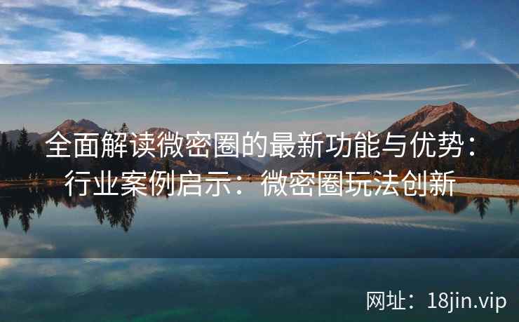 全面解读微密圈的最新功能与优势：行业案例启示：微密圈玩法创新