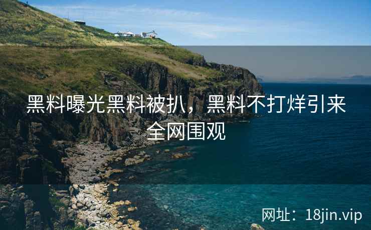 黑料曝光黑料被扒，黑料不打烊引来全网围观