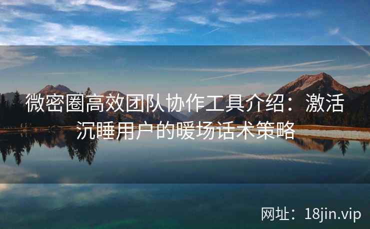 微密圈高效团队协作工具介绍：激活沉睡用户的暖场话术策略