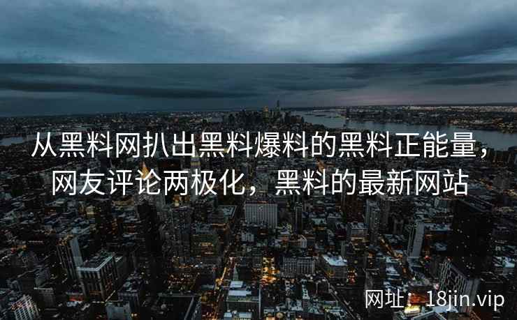 从黑料网扒出黑料爆料的黑料正能量，网友评论两极化，黑料的最新网站